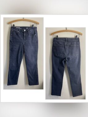 J.Crew Vintage Slim Straight Jeans Women’s 28 Charcoal Black Ankle Crop